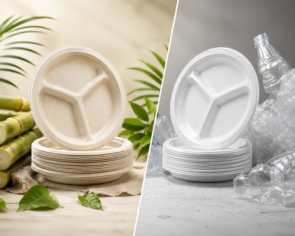 Bagasse Plates vs Plastic Plates: Which Is Better for Your Business?