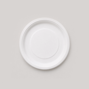 Papezo 7″ Round Bagasse Plate – Biodegradable Disposable Serving Plate