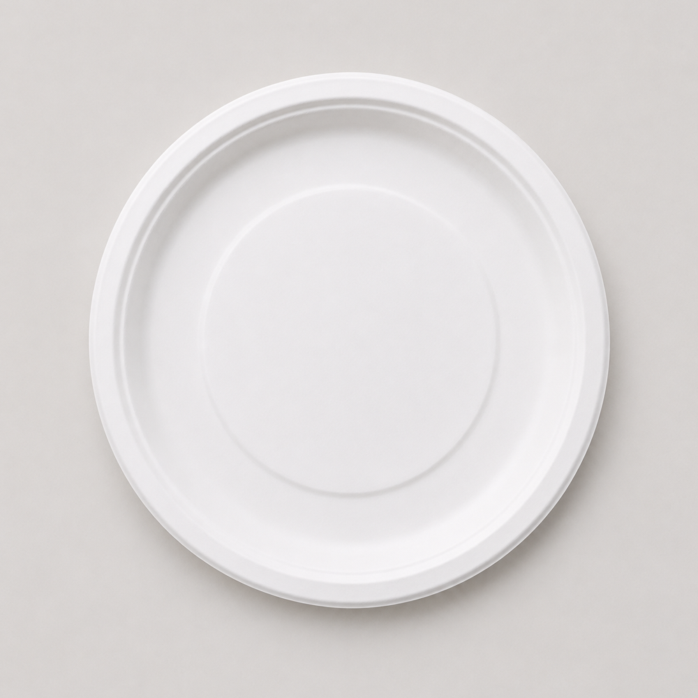 Papezo 10" Round Bagasse Disposable Plate – Eco-Friendly Food Serving Plate 2 Papezo 10" Round Bagasse Disposable Plate – Eco-Friendly Food Serving Plate - Image 2