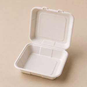 Papezo 6×6 Inch Eco-Friendly Bagasse Food Container Box with Lid