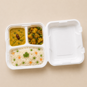 Papezo 9″ x 9″ – 3 Compartment Eco-Friendly Takeout Food Container