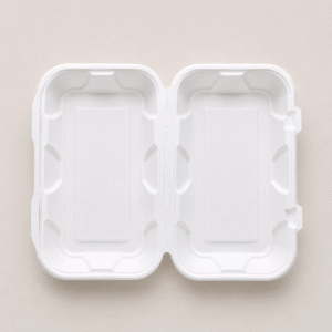 Papezo 9×6 Inch Eco-Friendly Bagasse Clamshell Food Container Box with Lid