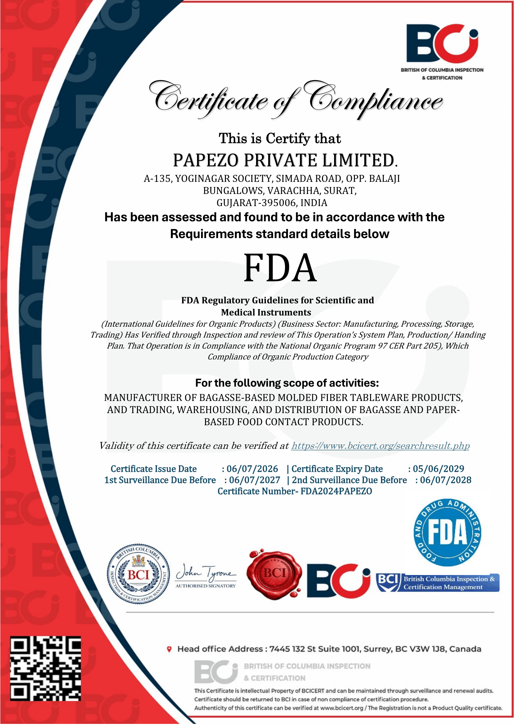PAPEZO PRIVATE LIMITED FDA FINAL COPY FDA2024PAPEZO 1